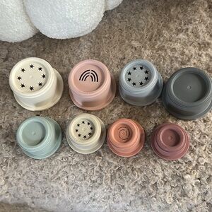 Mushie made in Denmark Stackable Pastel Baby Cups set of 8